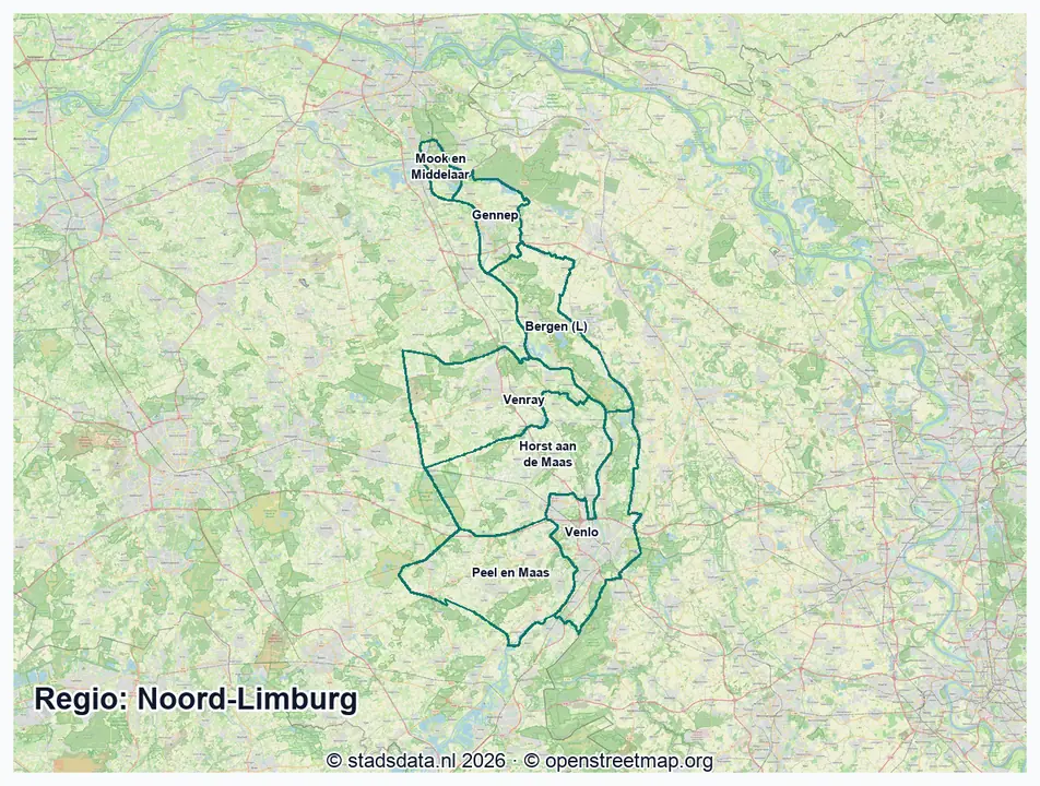 Kaart Noord-Limburg